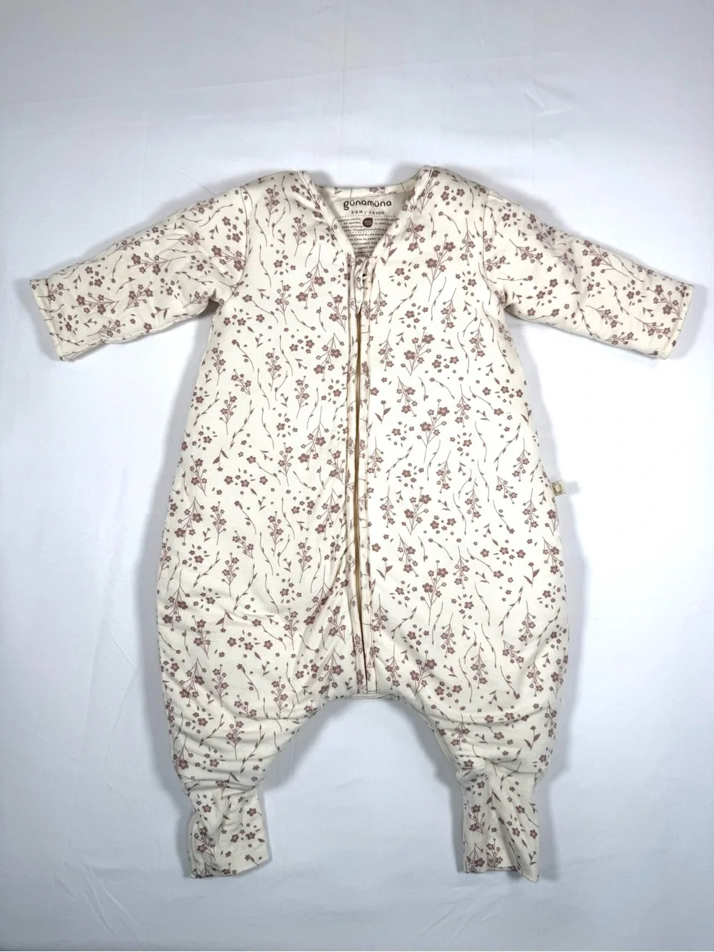 GUNAMUNA Girls Floral Bamboo Swaddle Sleep Sack 3-6M 2.6 TOG Cottagecore Prairie